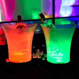 Balde de Gelo Caixa de Som Led Rgb 5 Litros Bluetooth Iluminaçao Speaker Festa Decoraçao Reuniao Mus - 5