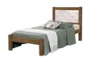 Ver imagem 2 de Cama Lai Solteiro com Cabeceira Trabalhada 100% Mdf com Estrado em Madeira Cor Jequitiba/off White J