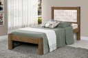 Ver imagem 1 de Cama Lai Solteiro com Cabeceira Trabalhada 100% Mdf com Estrado em Madeira Cor Jequitiba/off White J