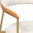 Ver imagem 6 de Cadeira de Jantar Estofada Maya Base de Metal Confortável e Elegante Colorido/Dourada/Linho Aveia/Corino Caramelo