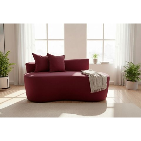 Namoradeira Sofá Feijão Hana 130cm Orgânica Suede