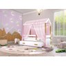 Cama Montessori com Auxiliar Cordão Led e Dossel - Rosa - 4