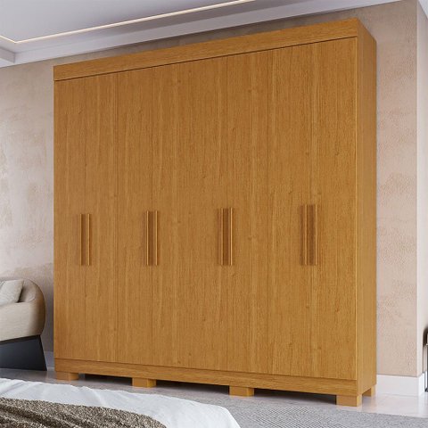 Guarda-Roupa Casal Hanna 8 Portas 4 Gavetas 100% MDF Cinamomo - ACP Móveis