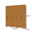 Ver imagem 4 de Guarda-Roupa Casal Hanna 8 Portas 4 Gavetas 100% MDF Cinamomo - ACP Móveis