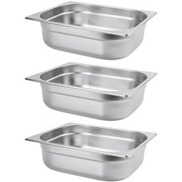 3 Cubas Gastronômicas Inox 6,41l 1/2 Restaurante Buffet Rechaud Gourmet Mix - 1