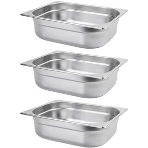 3 Cubas Gastronômicas Inox 6,41l 1/2 Restaurante Buffet Rechaud Gourmet Mix
