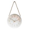 Relógio de Parede Redondo Branco Quartz com Corda de Sisal - 1
