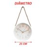 Relógio de Parede Redondo Branco Quartz com Corda de Sisal - 2