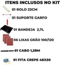 Ver imagem 7 de Rolo 23cm + Suporte Rolo 23cm + Bandeja 2,7l + 3 Lixas 120 + 3 Lixas 100 + Fita Crepe 48mmx50m + Cab