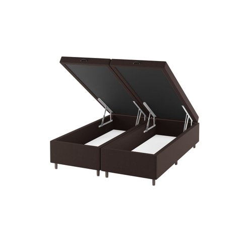 Base Box Baú Lions 35cm 1,98m 1,58m Marrom Viero