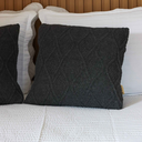 Ver imagem 1 de Capa de Almofada Tricot Ayla Cinza Escuro 45cm