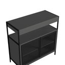 Ver imagem 3 de Armário Gabinete Banheiro 80cm P1038 Preto/grafite sem Cuba
