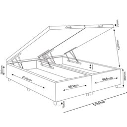 Base Box Baú King Ibiza 35cm 2,03m 1,93m - 2