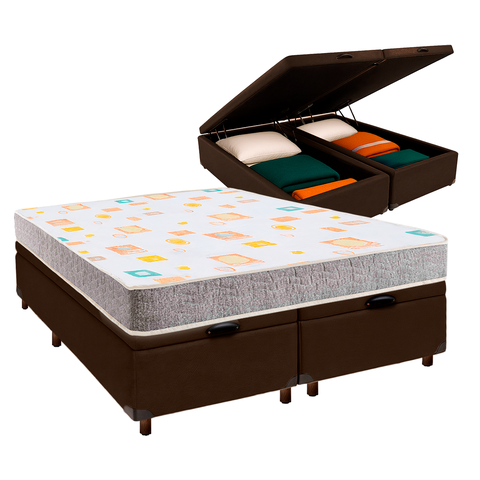 Cama + Bau Blindado e Colchão D20 Casal - D20 Inducol