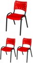 Ver imagem 2 de Cadeira Iso Base Preto Escola, Escritório - Kit 3 Un