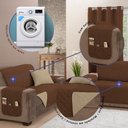 Ver imagem 2 de Capa Protetor de Sofá King 4 Lugares 4,00 X 1,90 Manu 100% Poliéster:tabacocáqui