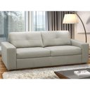 Ver imagem 5 de Sofá 3 Lugares para Sala de Estar Living 205cm Vienne L06 Couro Cinza Claro - Lyam Decor
