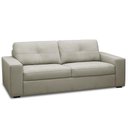 Ver imagem 1 de Sofá 3 Lugares para Sala de Estar Living 205cm Vienne L06 Couro Cinza Claro - Lyam Decor