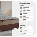 Ver imagem 3 de Cama Box Casal Bipartido + Colchão Comfort Class Pillow Top Bege/suede Marrom