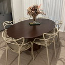 Ver imagem 2 de Mesa de Jantar Cone Oval 170x100cm - MDF Tabaco