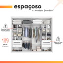 Ver imagem 7 de Guarda Roupas Casal 2 Portas de Correr com Espelho 100% Mdf 6 Gavetas Firenze Branco