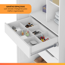 Ver imagem 6 de Guarda Roupas Casal 2 Portas de Correr com Espelho 100% Mdf 6 Gavetas Firenze Branco