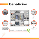 Ver imagem 5 de Guarda Roupas Casal 2 Portas de Correr com Espelho 100% Mdf 6 Gavetas Firenze Branco