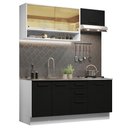 Ver imagem 3 de Armário de Cozinha Compacta 180cm Branco Preto Agata Madesa 04