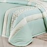 Kit Edredom Clara King Bordado 4Pçs 200 Fios 100% Algodão Verde - 4