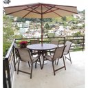 Ver imagem 1 de Jogo de Mesa Lótus e 6 Cadeiras de Alumínio com Guarda Sol Para Piscina