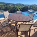 Ver imagem 3 de Jogo de Mesa Lótus e 6 Cadeiras de Alumínio com Guarda Sol Para Piscina