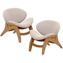 Ver imagem 1 de Kit 2 Poltronas Decorativa Orgânica Sala Living Kadosh L02 Suede Bege - Lyam Decor