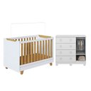 Ver imagem 4 de Quarto de Bebê com Cômoda 1 Porta e Berço 4 em 1 Minicama 100% MDF Mike Espresso Móveis Branco/Brilho/Amêndoa