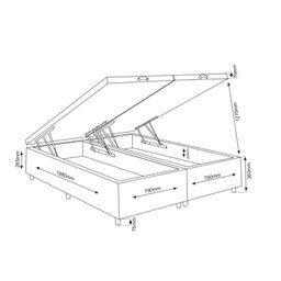 Base Box Baú Queen Ibiza 35cm 1,98m 1,58m - 2