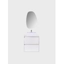 Ver imagem 4 de Gabinete para Banheiro com Cuba e Espelheira Organica 60cm Mdf Branco Dubai - On Móveis