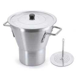 Cuscuzeiro Aluminio Polido Profissional 26cm 9l Nacional - 1