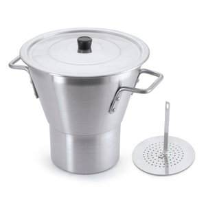 Cuscuzeiro Aluminio Polido Profissional 26cm 9l Nacional