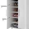 Sapateira Prática 2 portas para 18 Pares Branco - 2
