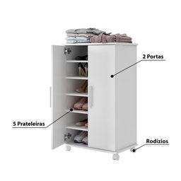 Sapateira Prática 2 portas para 18 Pares Branco - 3