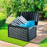Bau Caixa Organizadora Multiuso e Banco Plástico 2 Pessoas Rattan 335 Litros Starplast -preto - 4