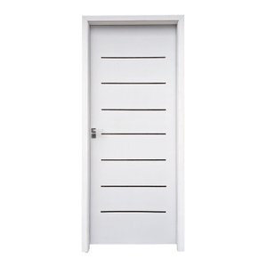 Kit Porta de Madeira 215x87cm Batente 9,5cm com Guarnição Cristal Primer Uniportas