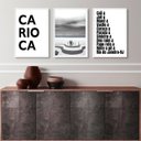 Ver imagem 2 de Kit 3 Quadros Rio de Janeiro - Carioca Gírias 33x24cm:moldura Preta