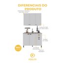 Ver imagem 5 de Armário de Cozinha Modulada Compacta Fidelitá Nara 100% MDF 2 Peças 120cm 6 Portas 2 Gavetas sem