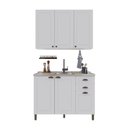 Ver imagem 2 de Armário de Cozinha Modulada Compacta Fidelitá Nara 100% MDF 2 Peças 120cm 6 Portas 2 Gavetas sem