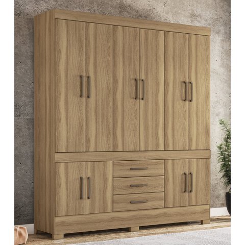 Guarda Roupa Roupeiro Casal 83530 10 Portas 03 Gavetas New Murano Amendola Touch Demóbile