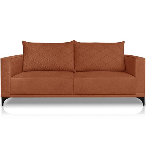 Sofa Nori 3 Lugares Pes de Ferro 220cm Linho Boucle 3303 Ezz