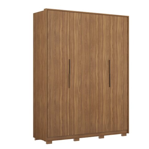 Guarda-Roupa Roupeiro de Casal Luna com Pés 4 Portas Amêndola