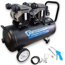 Ver imagem 1 de Compressor Portátil 10 Pés 1hp 50l sem Óleo 1200*2-50l Compbrasil com Kit 6 Pçs Ferrari