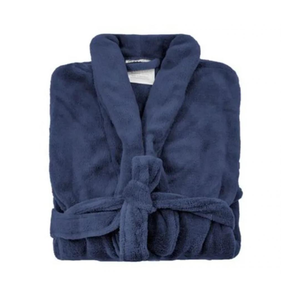 Roupao de Microfibra Atualle Tamanho Único Adulto Fleece Aveludado Extra Macio:azul-marinho/único