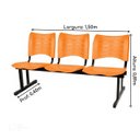 Ver imagem 3 de Cadeira para Recepção Iso 3 Lugares em Polipropileno Laranja